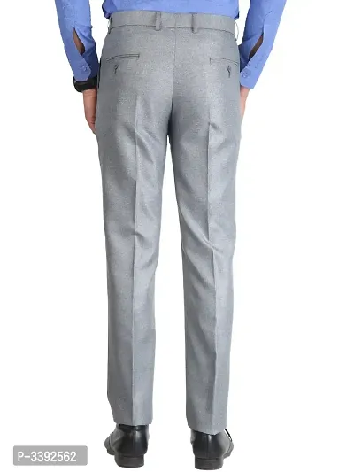 Grey Synthetic Mid Rise Formal Trousers for men-thumb4