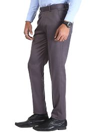 Grey Synthetic Mid Rise Formal Trousers for men-thumb2