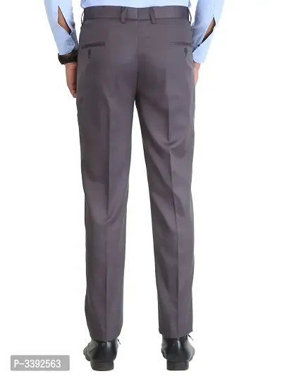 Grey Synthetic Mid Rise Formal Trousers for men-thumb4