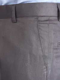 Grey Synthetic Mid Rise Formal Trousers for men-thumb1