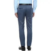 Blue Synthetic Mid Rise Formal Trousers For Men-thumb3