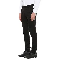 Black Synthetic Mid Rise Formal Trousers For Men-thumb1