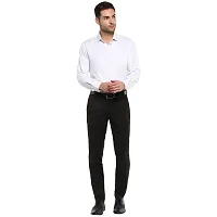 Black Synthetic Mid Rise Formal Trousers For Men-thumb4