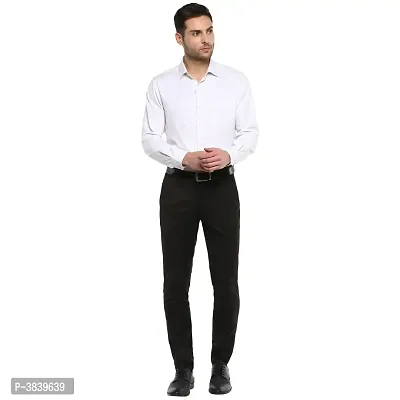 Black Synthetic Mid Rise Formal Trousers For Men-thumb5