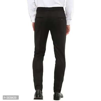 Black Synthetic Mid Rise Formal Trousers For Men-thumb4