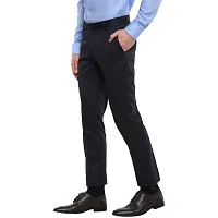 Blue Synthetic Mid Rise Formal Trousers-thumb1