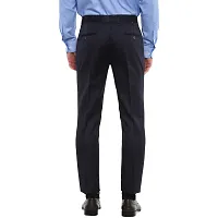 Blue Synthetic Mid Rise Formal Trousers-thumb3