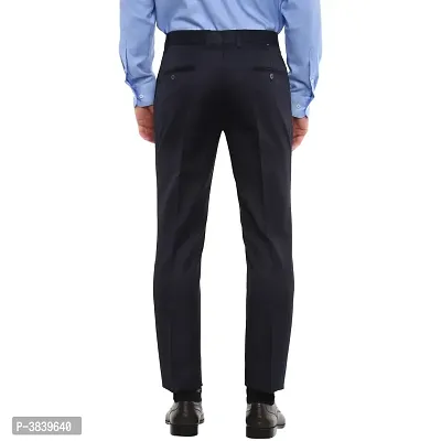 Blue Synthetic Mid Rise Formal Trousers-thumb4