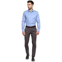 Grey Synthetic Mid Rise Formal Trousers-thumb4