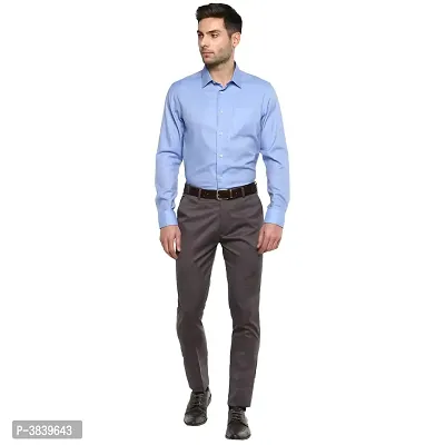 Grey Synthetic Mid Rise Formal Trousers-thumb5