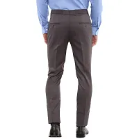 Grey Synthetic Mid Rise Formal Trousers-thumb3