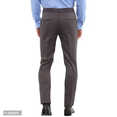 Grey Synthetic Mid Rise Formal Trousers-thumb4