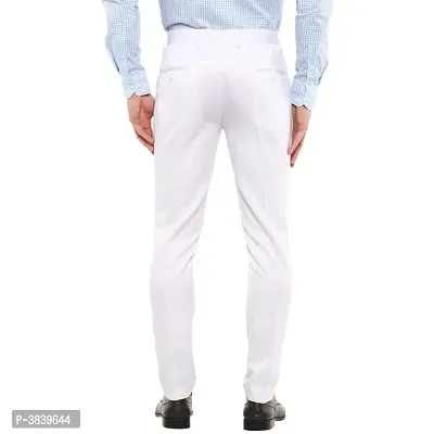 White Synthetic Mid Rise Formal Trousers For Men-thumb4