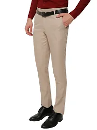 Light Brown Slim Fit Formal Trouser-thumb2