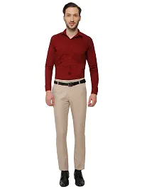 Light Brown Slim Fit Formal Trouser-thumb4