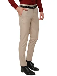 Light Brown Slim Fit Formal Trouser-thumb1