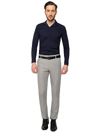 Light Grey Slim Fit Formal Trouser-thumb4