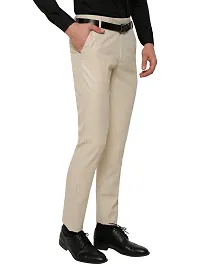 Beige Slim Fit Formal Trouser-thumb2