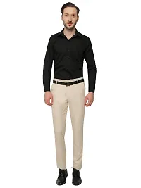 Beige Slim Fit Formal Trouser-thumb4