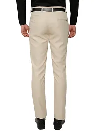 Beige Slim Fit Formal Trouser-thumb3