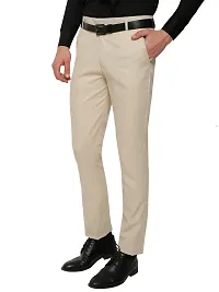 Beige Slim Fit Formal Trouser-thumb1