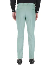 Olive Polyester Mid Rise Formal Trousers for men-thumb3