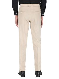 Beige Polyester Mid Rise Formal Trousers for men-thumb1