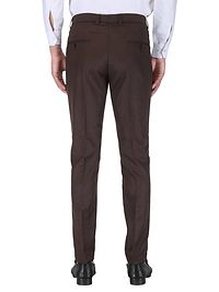 Brown Polyester Mid Rise Formal Trousers-thumb3