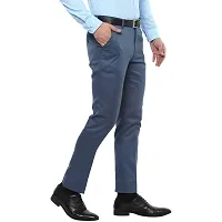 Inspire Blue Slim Fit Formal Trouser for Men-thumb2