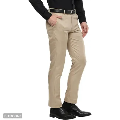 Inspire Clothing Inspiration Inspre Jacu Beige Slim Fit Formal Trouser for Men (Beige)-thumb3