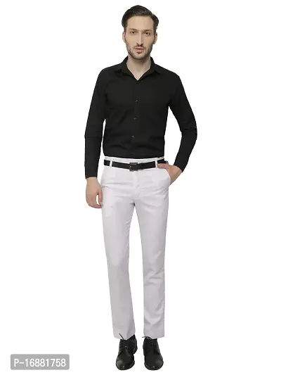 Inspire White Slim Fit Formal Trouser for Men-thumb5