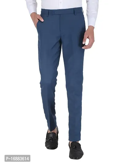P.Blue Slim Fit Formal Trouser for Men (P.Blue)-thumb0
