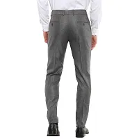 Inspire Light Grey Slim Fit Formal Trouser for Men-thumb3