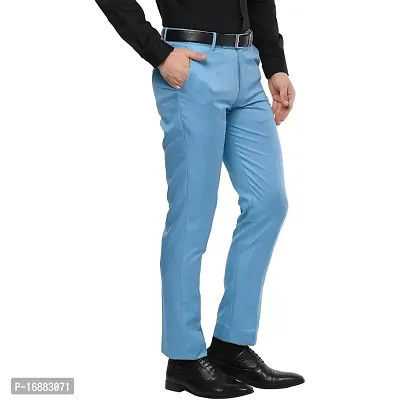 Inspire Clothing Inspiration Jacu Sky Blue Slim Fit Formal Trouser for Men (Sky Blue)-thumb3