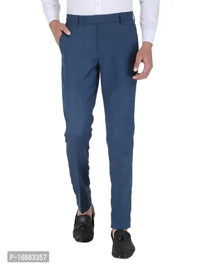 P.Blue Slim Fit Formal Trouser for Men (P.Blue)