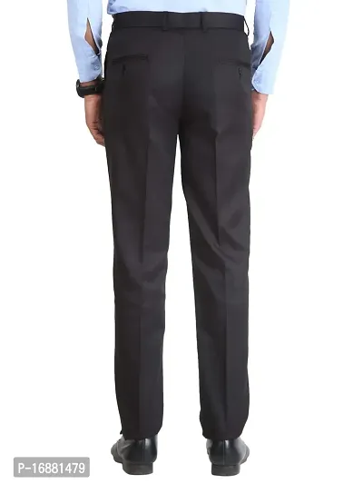 Inspire Premium Black Slim Fit Trousers for Men-thumb3