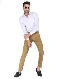 Playerz Khaki Slim Fit Formal Trouser for Men (Khaki)-thumb4