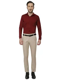 Inspire Light Brown Slim Fit Formal Trouser for Men-thumb4