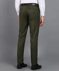 Playerz Parrot Green Lycra Slim Fit Formal Trouser for Men-thumb2