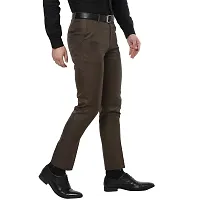 Inspire Men's Poly Viscose Jacu Slim Fit Formal Trouser (Brown; 34)-thumb2