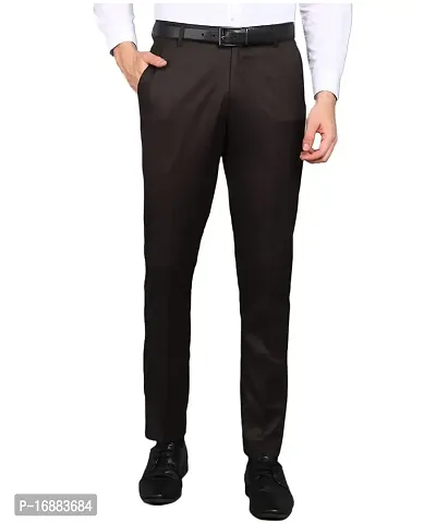 Playerz Parrot Green Lycra Slim Fit Formal Trouser for Men