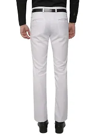 Inspire White Slim Fit Formal Trouser for Men-thumb3