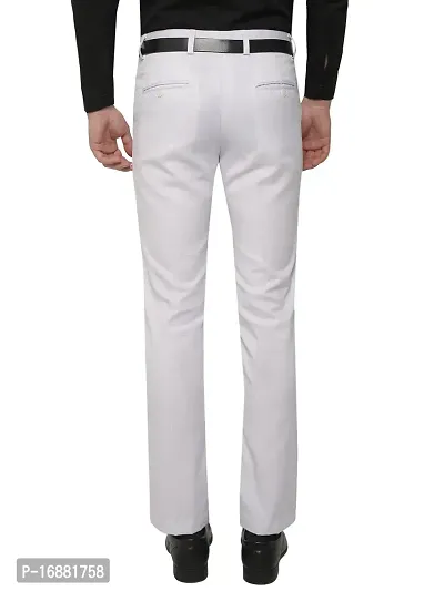 Inspire White Slim Fit Formal Trouser for Men-thumb4