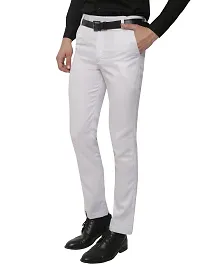 Inspire White Slim Fit Formal Trouser for Men-thumb1