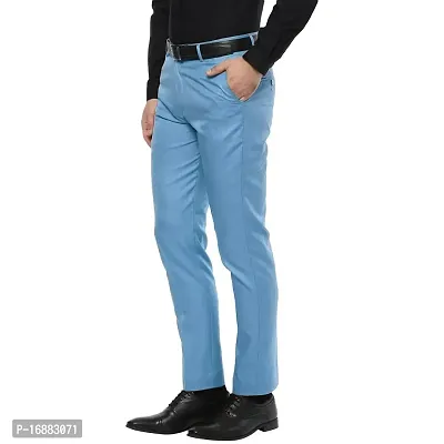 Inspire Clothing Inspiration Jacu Sky Blue Slim Fit Formal Trouser for Men (Sky Blue)-thumb2