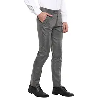 Inspire Light Grey Slim Fit Formal Trouser for Men-thumb2