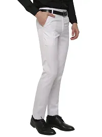 Inspire White Slim Fit Formal Trouser for Men-thumb2