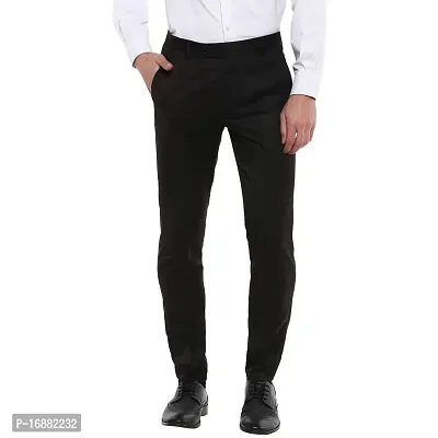 Inspire Black Slim Fit Formal Trouser for Men-thumb0