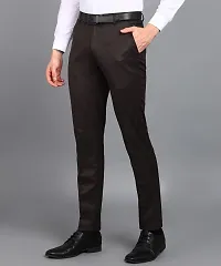 Playerz Parrot Green Lycra Slim Fit Formal Trouser for Men-thumb1