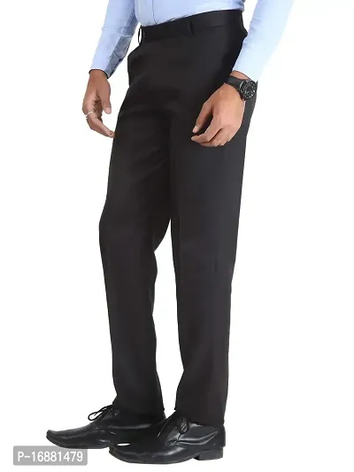 Inspire Premium Black Slim Fit Trousers for Men-thumb2